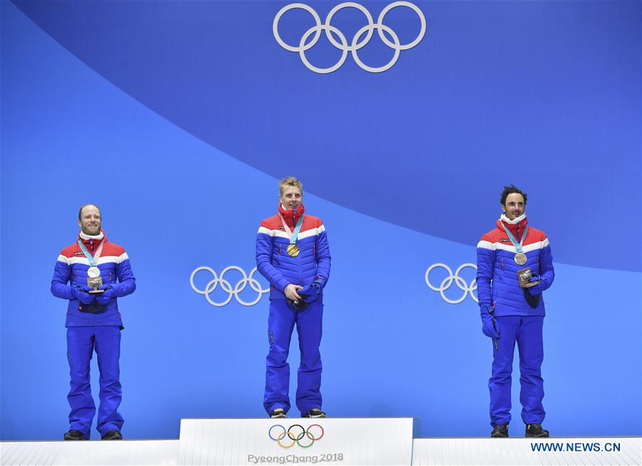 (SP)OLY-SOUTH KOREA-PYEONGCHANG-CROSS COUNTRY SKIING-MEN'S 15KM+15KM SKIATHLON-MEDAL CEREMONY