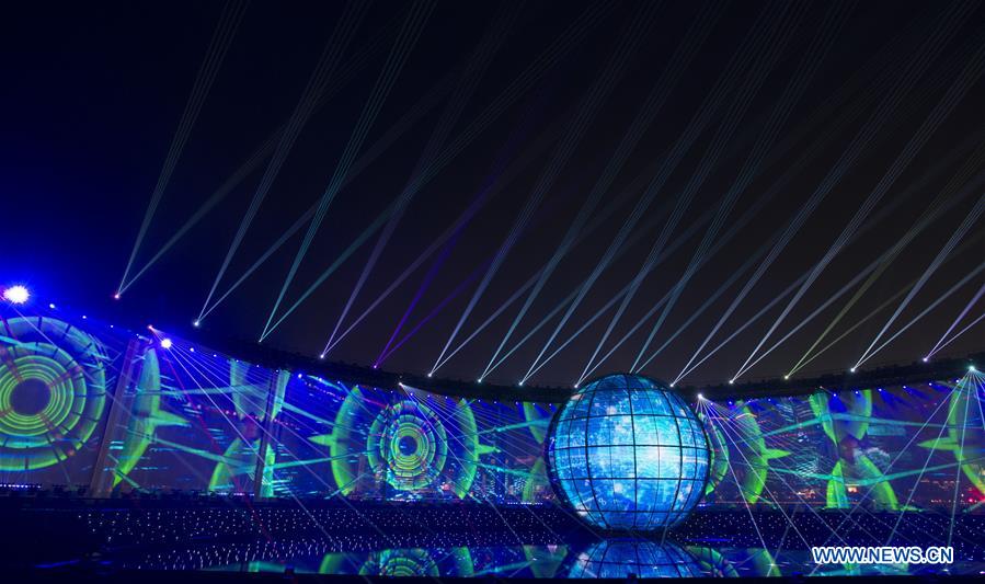 (SCO SUMMIT) CHINA-QINGDAO-SCO-LIGHTS-FIREWORKS-SHOW (CN)