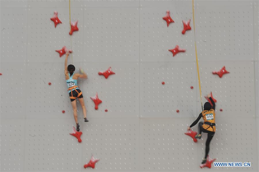 (SP)INDONESIA-PALEMBANG-ASIAN GAMES-SPORT CLIMBING-WOMEN'S SPEED-QUARTERFINAL