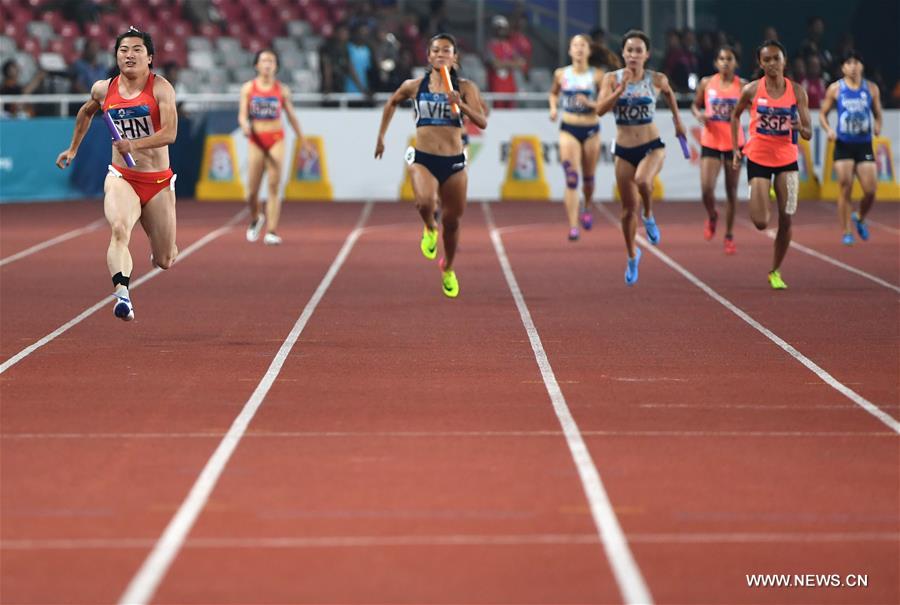 (SP)INDONESIA-JAKARTA-ASIAN GAMES-ATHLETICS-WOMEN'S 4X100M RELAY