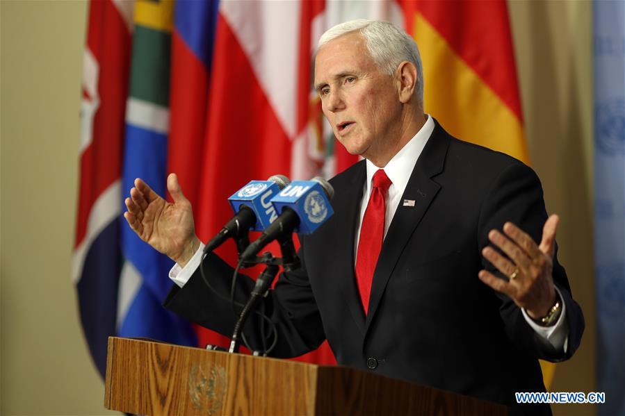 UN-VENEZUELA-U.S.-MIKE PENCE-PRESS ENCOUNTER