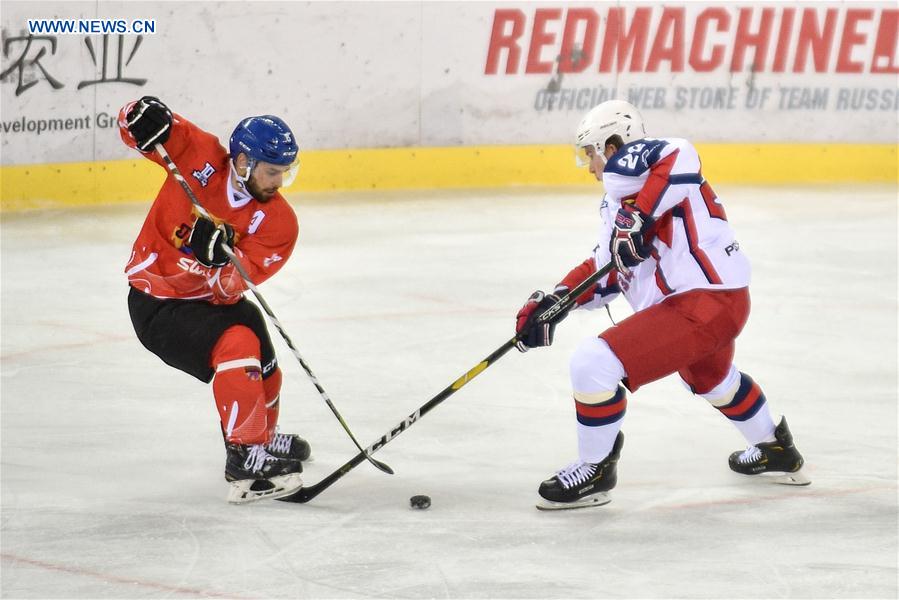 (SP)CHINA-JILIN CITY-ICE HOCKEY-SILK ROAD SUPREME HOCKEY LEAGUE-TSEN TOU VS ZVEZDA(CN)