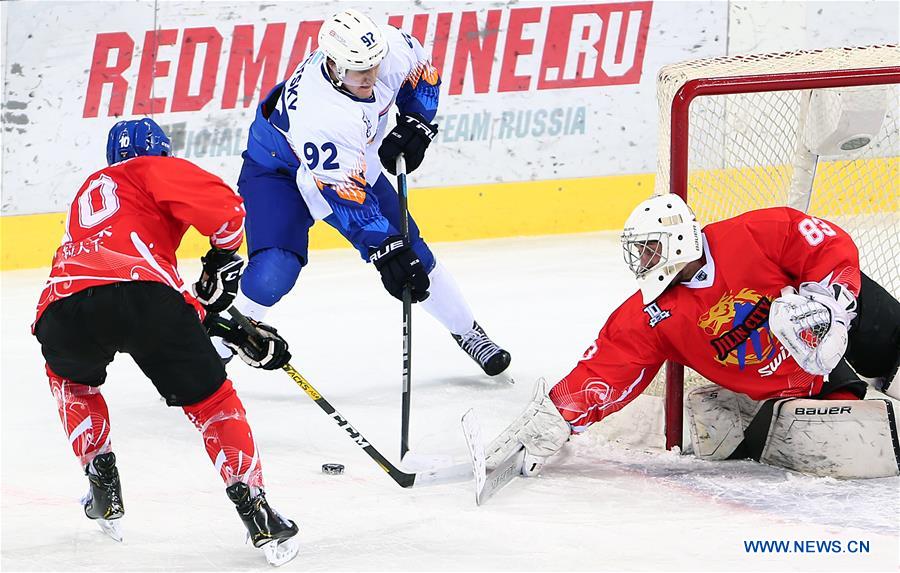 (SP)CHINA-JILIN CITY-ICE HOCKEY-SILK ROAD SUPREME HOCKEY LEAGUE-TSEN TOU VS HUMO(CN)