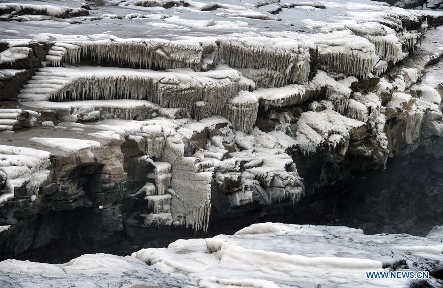 CHINA-HUKOU WATERFALL-WINTER SCENERY (CN)