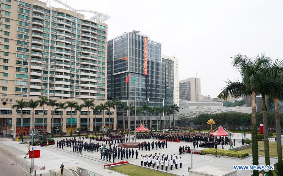 CHINA-MACAO-RETURN-20TH ANNIVERSARY-FLAG-RAISING CEREMONY (CN)